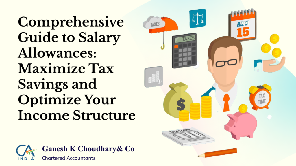 "Professional workspace with financial documents and charts for salary allowance tax planning."
Let me know if you'd like me to refine or adjust any details!