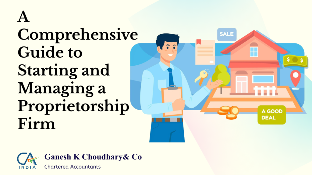 Small business setup for proprietorship firm with laptop and documents